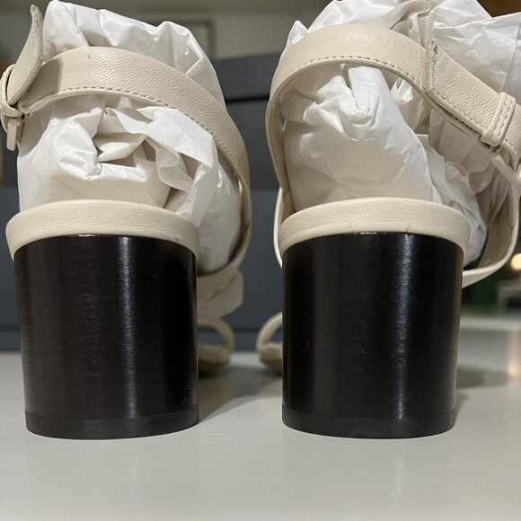 New Everlane Leather Double Strap Block Heel Sandal Size 9 - Picture 3 of 5